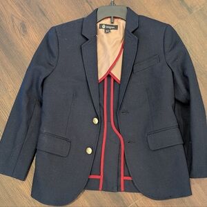 J.Crew Crewcuts Navy Wool Blend Blazer Gold Buttons